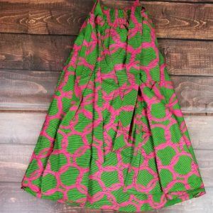 pink and green african dress